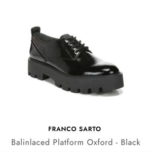 Franco Sarto Black Platform Oxford Shoes